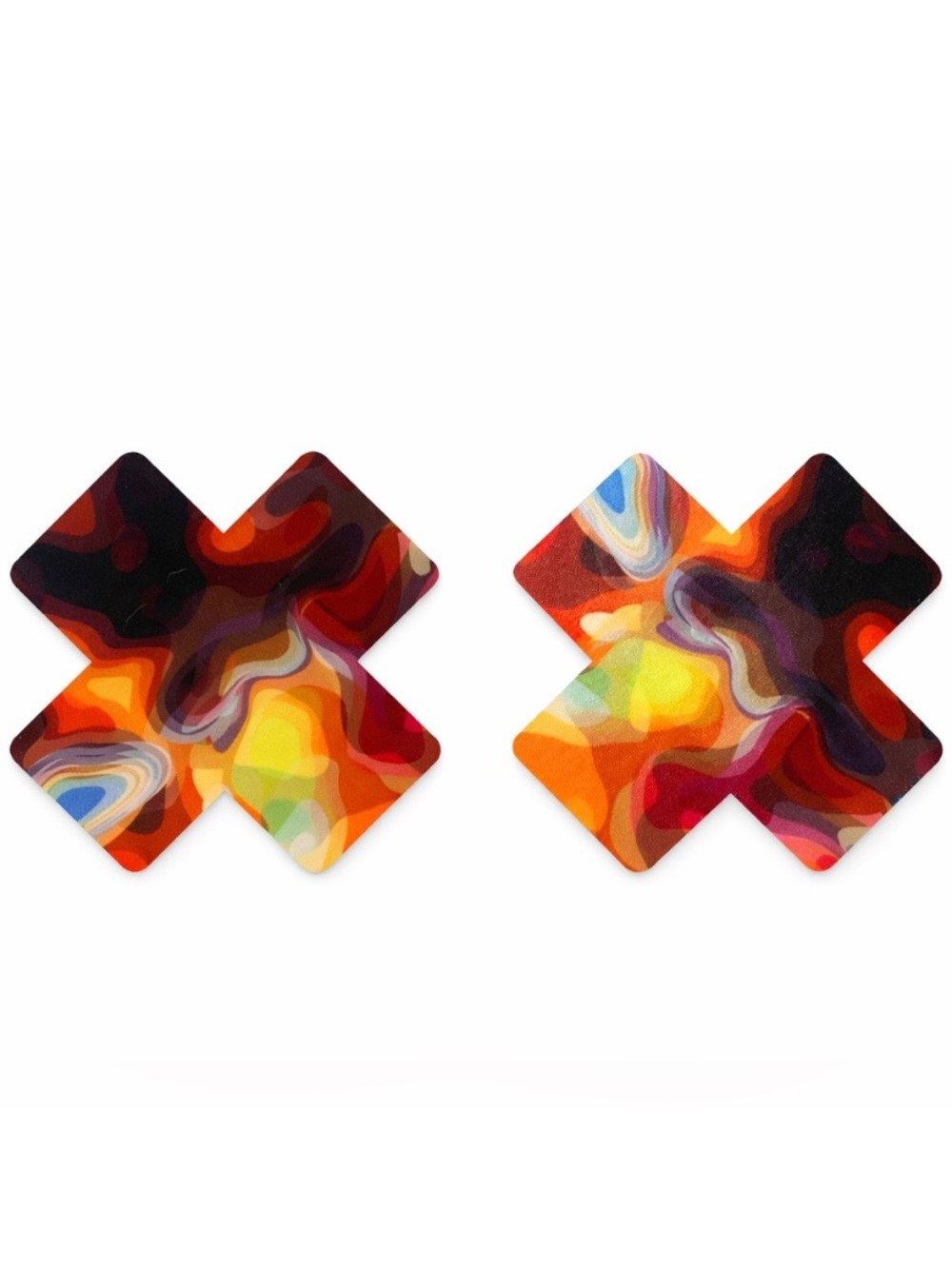 Multicolor Swirl X Nipple Pasties Festival Rave Adhesive Covers